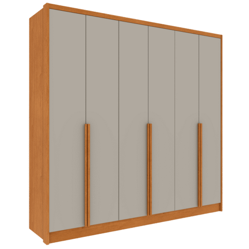 Guarda-Roupa 6 Portas Fortuna/Riqueza 2,43 m Cinamono/Off White - TCIL - Imagem 5