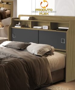 Cabeceira Casal Jéssica Freijó/Grafite/Freijó - MADEC/VJ MÓVEIS