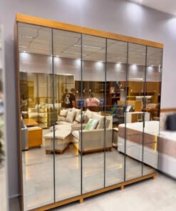 Roupeiro Imperatriz 6 Portas com Vidro Reflecta - Gelius