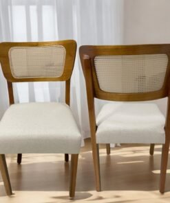 Kit 2 Cadeiras Alasca Mel/Linho Bege – HR MOVELARIA