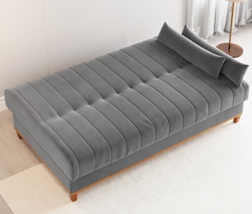 Sofá Cama Luna/Duna 1,80 m Veludo Marfim – VIERO MÓVEIS - Imagem 8