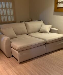 Sofá Cama Retrátil Albany 2,40 m Linho Bege – JC ESTOFADOS