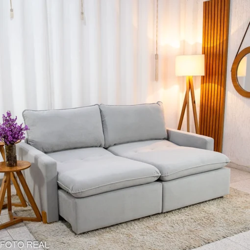 Sofá Retrátil Luma 2.00m Veludo Premium- Sem Caixa - Imagem 10