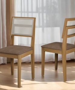 Kit 2 Cadeiras Safira Imbuia/Linho Marrom – DOBUÊ MOVELARIA