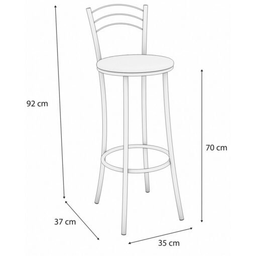 Banqueta Petra 1B700 Preto Fosco – KAPPESBERG - Imagem 2