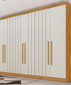 Roupeiro Oxford 6P sendo 4P Ripadas e 4G Peroba.Off White MadeMarcs Moveis