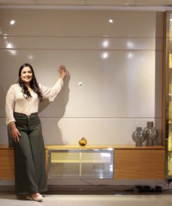 Home Luminare 293 Vidro Reflect com 2 Torres com LED e Espelho Off White.Naturele Gelius