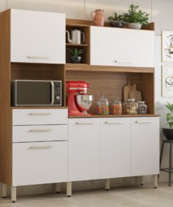 Kit Cozinha Select 1,78 m Amêndola Touch/Branco - DEMÓBILE