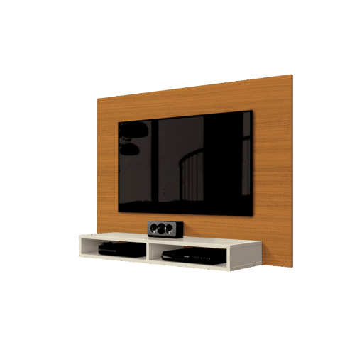 Painel até 43" Fox New Cedro/Off White - EDN MÓVEIS - Imagem 2