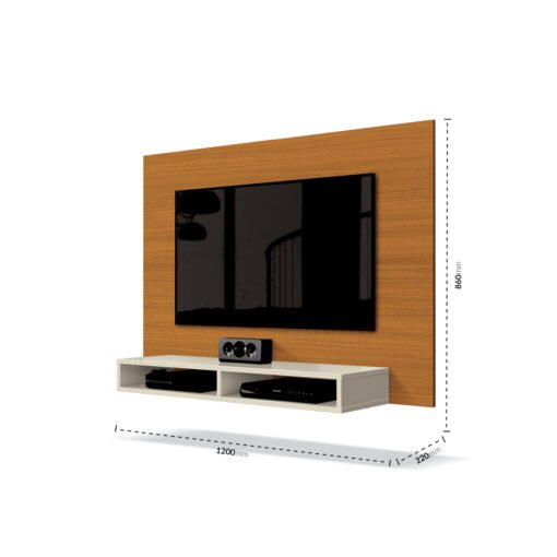 Painel até 43" Fox New Cedro/Off White - EDN MÓVEIS - Imagem 3
