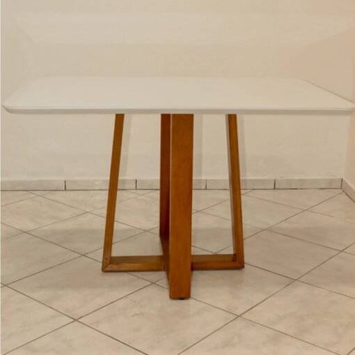 Mesa Pedro 90 Mel/Off White com 4 Cadeiras Veneza Grafite - ART ASSENTOS - Imagem 3