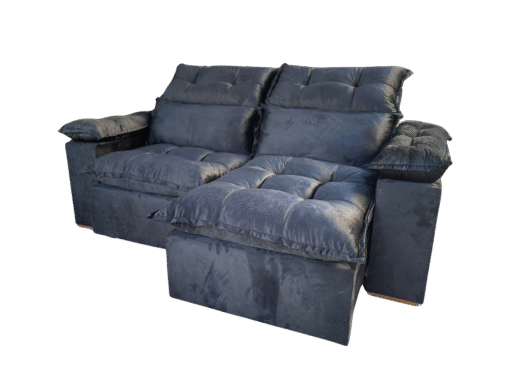 Sofá Retrátil e Reclinável Imperial 2,00 m Veludo Jolie Preto 12 - IMPERIAL DECOR - Imagem 2
