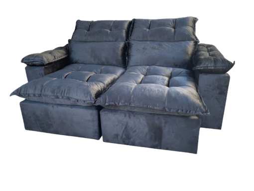 Sofá Retrátil e Reclinável Imperial 2,00 m Veludo Jolie Preto 12 - IMPERIAL DECOR - Imagem 3