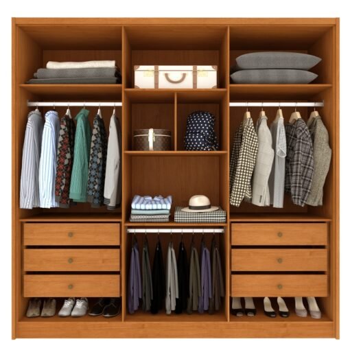 Guarda-Roupa 6 Portas Fortuna/Riqueza 2,43 m Cinamono/Off White - TCIL - Imagem 2