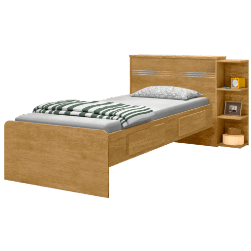 Cama Solteiro Baú Jade Nature - J&A MÓVEIS - Imagem 3