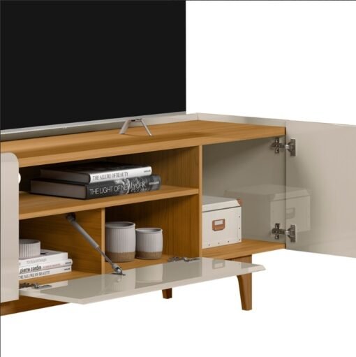 Rack até 75" Orlando Tauari/Off White Brilho - LINEA BRASIL - Imagem 3