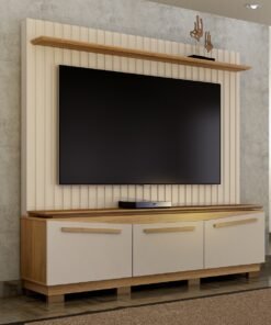 Home Theater até 75" Montreal Off White/Cinamono - VALDEMÓVEIS