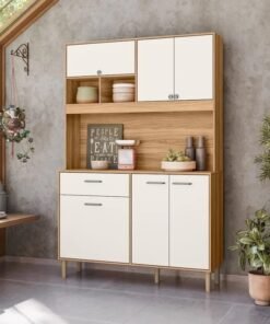 Kit Cozinha Erva Doce 120 Freijó/Off White Cristal - NICIOLI