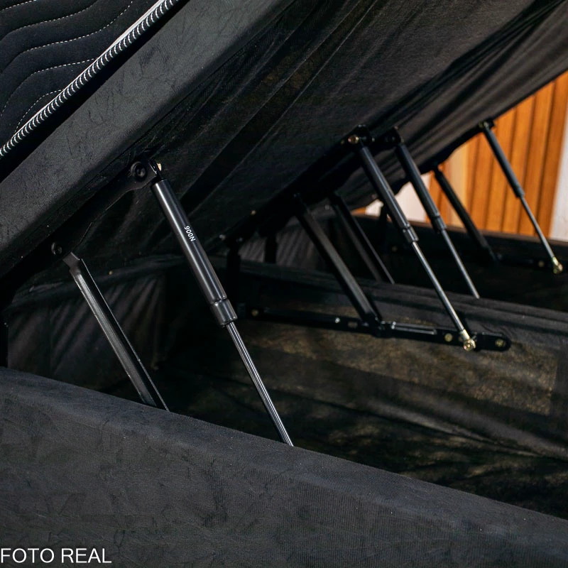 Box Baú Casal Bipartido Carioca Sued Preto Blindado Bioflex + Colchão Casal Ortopédico EPS Airtech 150 Ortopillow 138x188x28 - Ortobom | Suporta até 240kg - Imagem 3