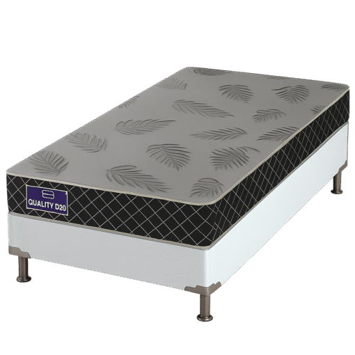 Colchão Solteiro Quality D20 12 cm 0,88 m + Base Box Simples Corino Branco – ORTHOPRIME + BIOSTAR - Imagem 2