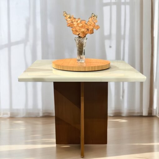 Mesa Salinas 120 Cinamomo/Off White com 4 Cadeiras Priscila Veludo Marrom 1011 – AVALON DECOR + CARVALHO DECOR - Imagem 3