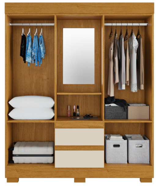 Guarda-Roupa Capelinha Isabely 1,491 m Cinamono/Off White - ACP MÓVEIS - Imagem 3