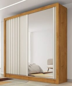 Guarda-Roupa 2 Portas Lugano 1,80 m Peroba/Off White – MÓVEIS EUROPA