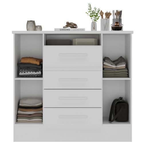 Cômoda 4 Gavetas e 2 Sapateiras Laguna 11CO2430 Branco - RODIAL MÓVEIS - Imagem 2