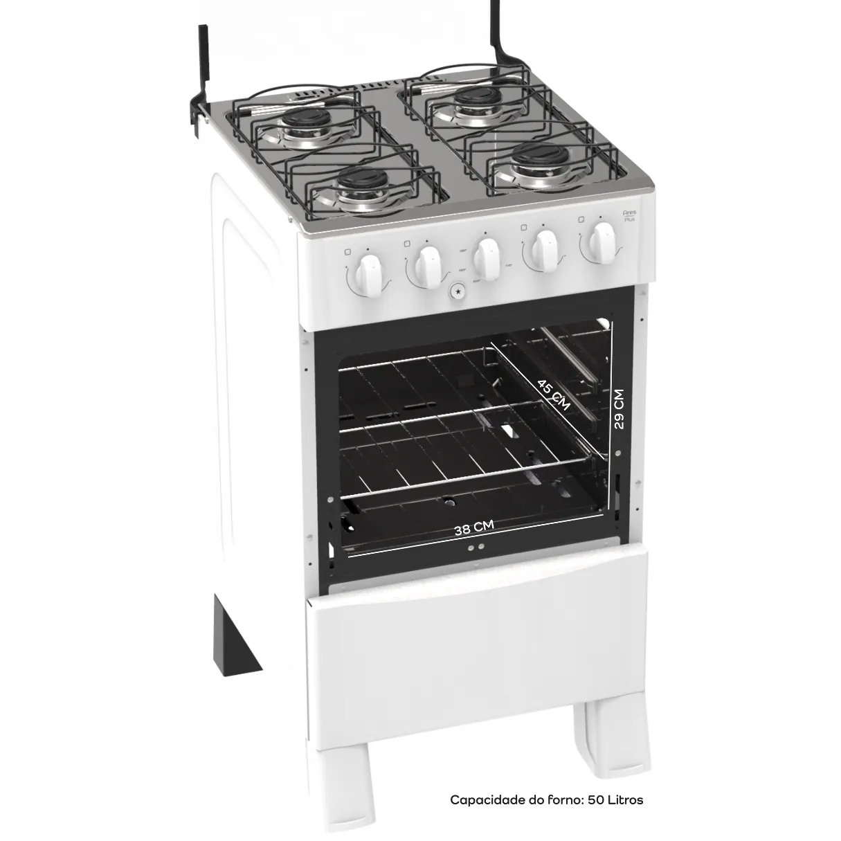 Fogão 4 Queimadores Ares Branco - REALCE ELETRODOMÉSTICOS - Imagem 7