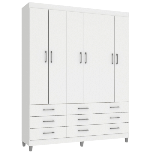 Guarda-Roupa 6 Portas Paraty 3690 1,50 m Branco - FELLICCI - Imagem 2