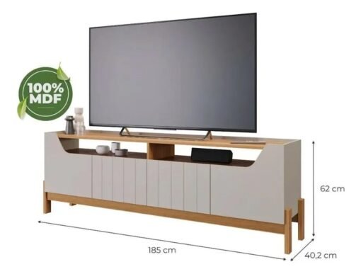 Bancada até 70″ Moema Off White/Cinamono – PERMÓBILI - Imagem 3