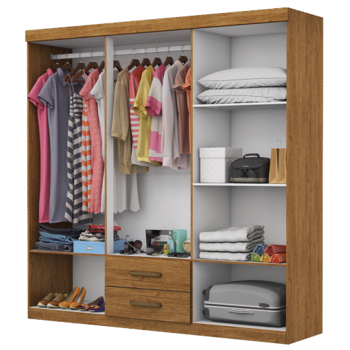 Guarda-Roupa 6 Portas(Com Espelho/Sem Pés)Áries Cinamono – CARIOCA MÓVEIS - Imagem 3