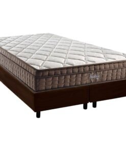 Colchão Queen Star One D28/AG D70 + Base Box Simples Corino Marrom - ANJOS COLCHÕES + ALTO NÍVEL CAMAS E COLCHÕES