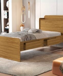 Cama Solteiro Bau Tamires Nature - MADEC MOVEIS