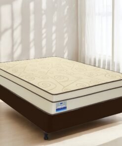 Colchão Casal Prime Light 26 cm D28 + Base Box Simples Corino Marrom – ORTHOPRIME + ALTO NÍVEL CAMAS E COLCHÕES