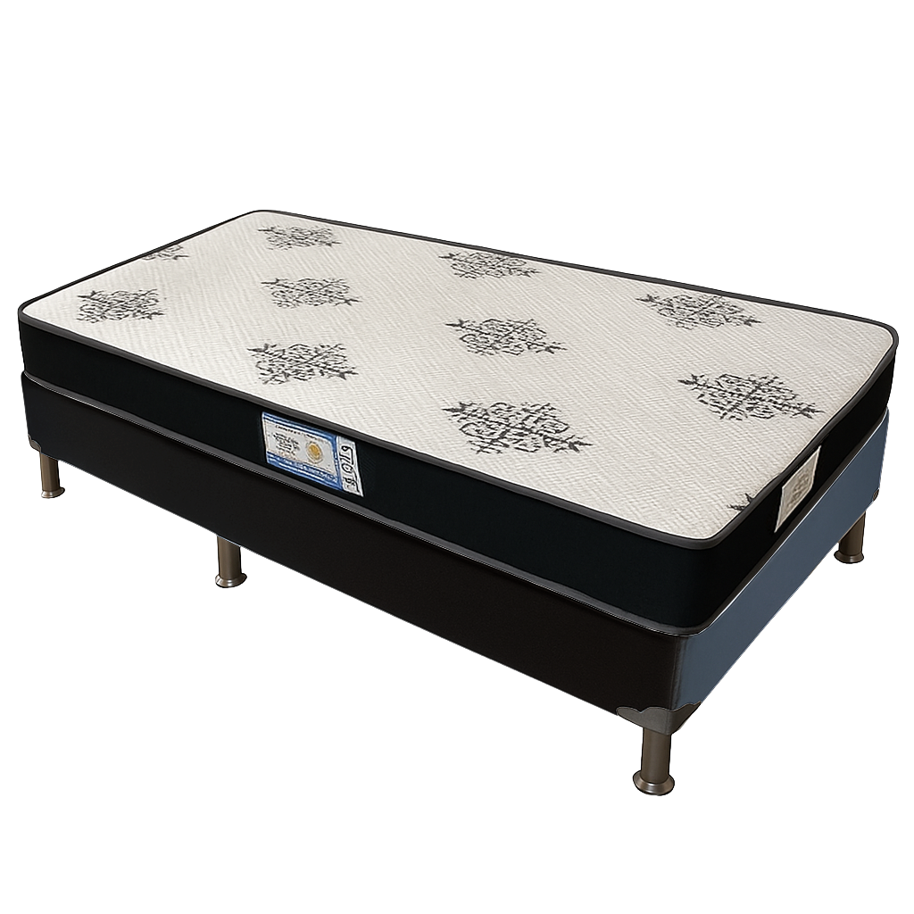 Colchão Solteiro 12 cm Light D20 + Base Box Simples Corino Preto – ECOTEC + BIOSTAR - Imagem 2