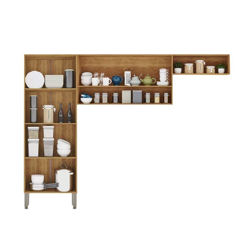 Cozinha Madri 2 Peças Paneleiro + Aéreo Cinamomo/Preto Sallêto - Imagem 2