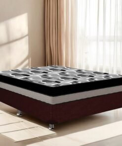 Colchão Casal ISO Dupla Face + Base Box Simples Corino Marrom – ORTOBOM + BIOSTAR