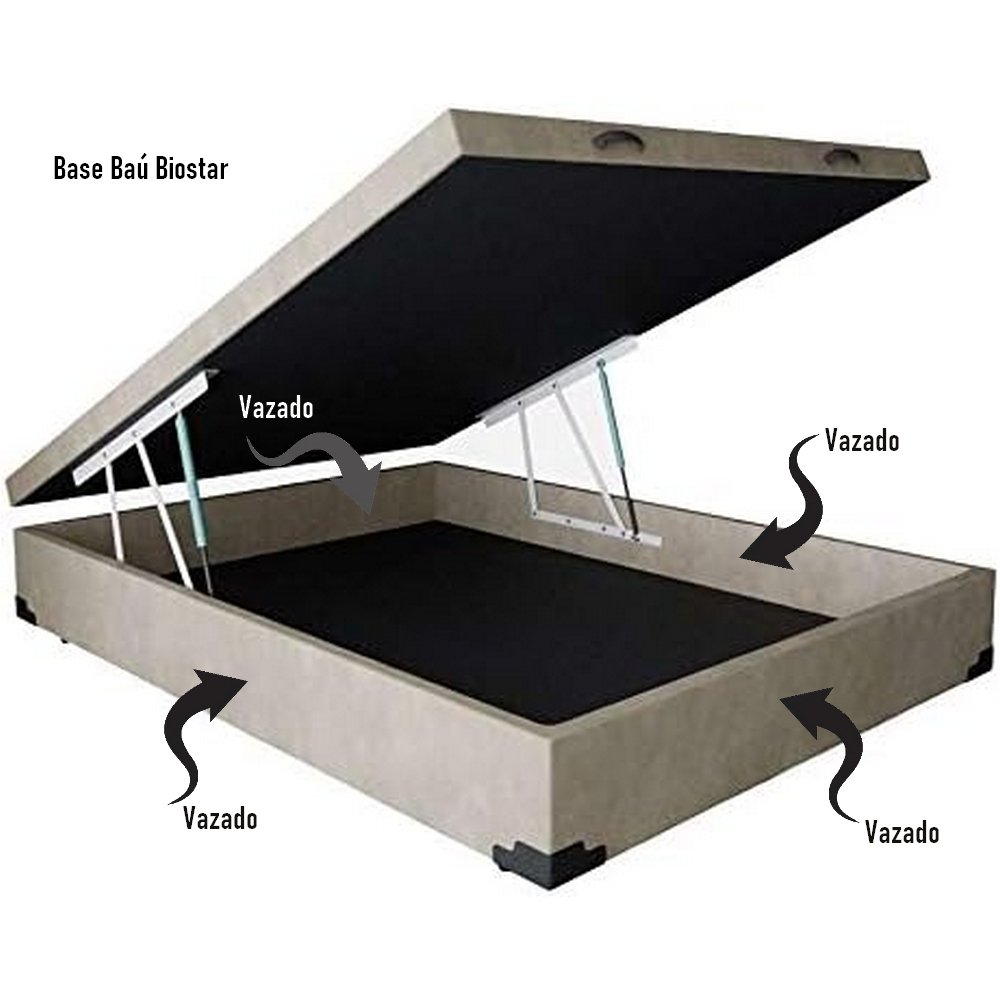 Colchão Casal Blue + Base Box Baú Preto – PAROPAS/BIOSTAR - Imagem 2