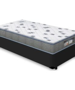 Colchão Solteiro Light D33 + Base Box Simples Corino Preto – ORTOBOM + BIOSTAR