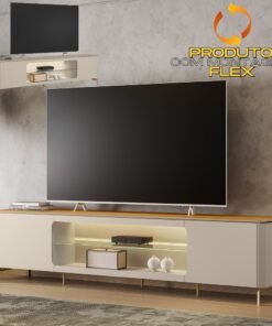 Rack até 85" Santorini Off White/Tauari Fosco - LINEA BRASIL