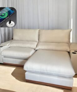 Sofá Retrátil e Reclinável Grazi 2,50 m Linho Bege 3105 - UNIART ESTOFADOS