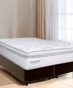 Colchão Queen New Freedom + Base Box Simples Corino Marrom – ORTOBOM + ALTO NÍVEL CAMAS E COLCHÕES