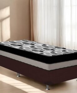 Colchão Solteiro ISO Dupla Face + Base Box Simples Corino Marrom – ORTOBOM + ALTO NÍVEL CAMAS E COLCHÕES