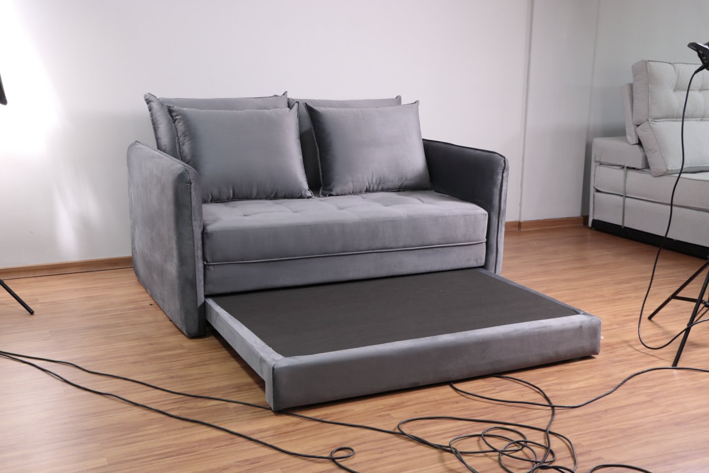 Sofá Cama Casal Noronha 1,55 m Linho Bege 505 - JC ESTOFADOS - Imagem 9