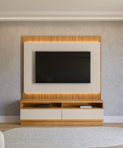 Painel até 70" + Rack São Paulo Tauari/Off White Fosco - LINEA BRASIL