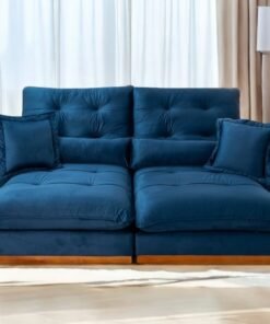 Sofá Retrátil e Reclinável Arthur/Toronto 2,50 m Azul 4061 - D'VITRINE ESTOFADOS