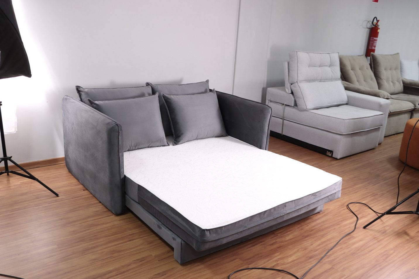 Sofá Cama Casal Noronha 1,55 m Linho Bege 505 - JC ESTOFADOS - Imagem 10