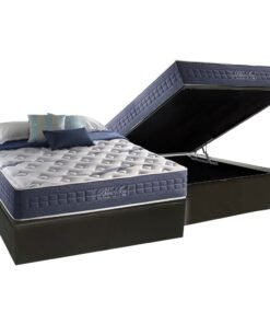 Colchão Casal Blue Sea D28 + Base Box Baú Preto – ANJOS COLCHÕES + BIOSTAR