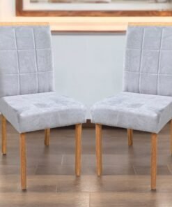 Kit 2 Cadeiras Daniele 05 Imbuia Mel/Bordado 25 Veludo Cinza 148 – CARVALHO DECOR